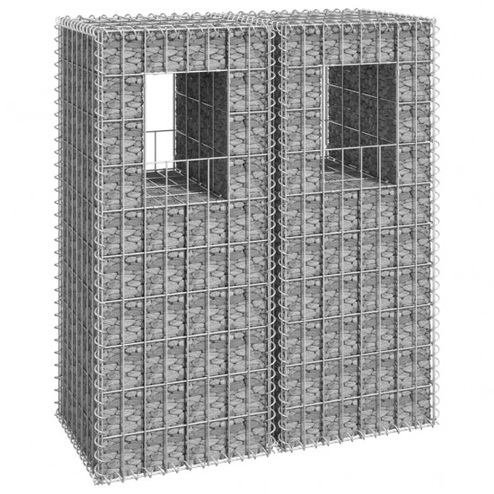 Gabionų krepšių kolonos, 2vnt., 40x40x100cm, geležis