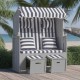 Paplūdimio kėdė, mėlyna/balta, poliratanas/mediena