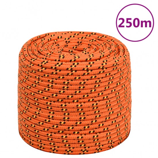 Valties virvė, oranžinės spalvos, 8mm, 250m, polipropilenas