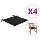 Sodo kėdės pagalvėlės, 4vnt., juodos, 50x50x3cm, audinys