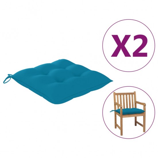 Kėdės pagalvėlės, 2vnt., šviesiai mėlynos, 50x50x7cm, audinys