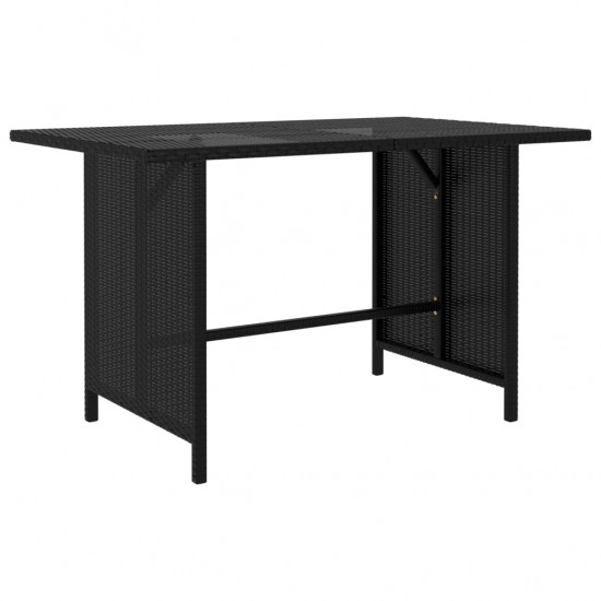 Sodo valgomojo stalas, juodos spalvos, 110x70x65cm, poliratanas