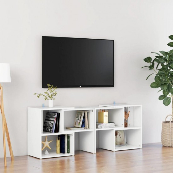 Televizoriaus spintelė, baltos spalvos, 104x30x52cm, MDP