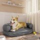Ergonomiška lova šunims, pilkos spalvos, 60x42cm, dirbtinė oda