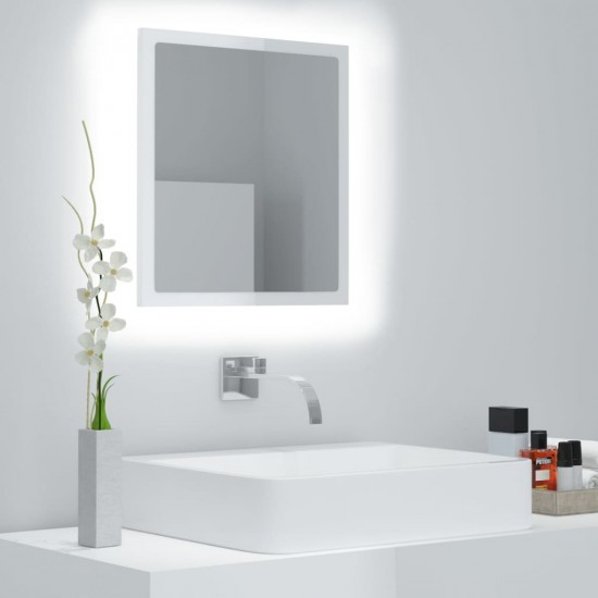 Vonios LED veidrodis, baltas, 40x8,5x37cm, akrilas, blizgus