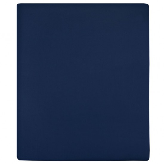 Paklodės su guma, 2vnt., tamsiai mėlynos, 160x200cm, medvilnė