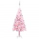 Dirbtinė Kalėdų eglutė su LED/žaisliukais, rožinė, 150cm, PVC
