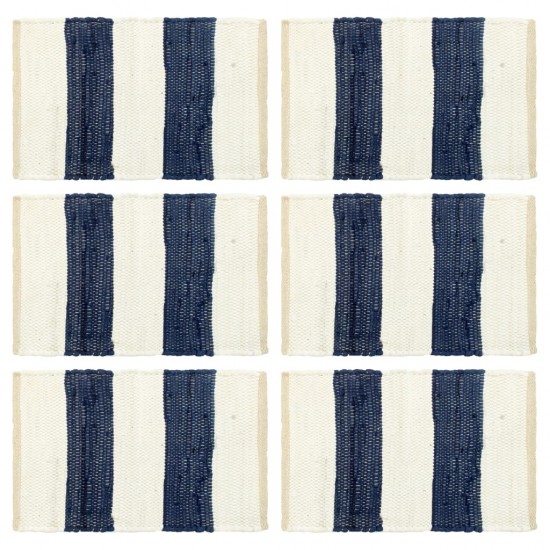 Stalo kilimėliai, 6vnt., mėlynų + baltų dryžių, 30x45cm, chindi