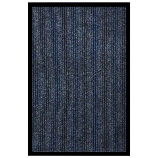 Durų kilimėlis, mėlynos spalvos, 80x120cm, dryžuotas