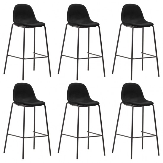 Baro kėdės, 6 vnt., juodos spalvos, audinys (281535+281536)