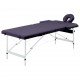 Sulankstomas masažo stalas, violetinis, aliuminis, 2 zonų