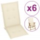 Sodo kėdės pagalvėlės, 6vnt., kreminės, 120x50x3cm, audinys
