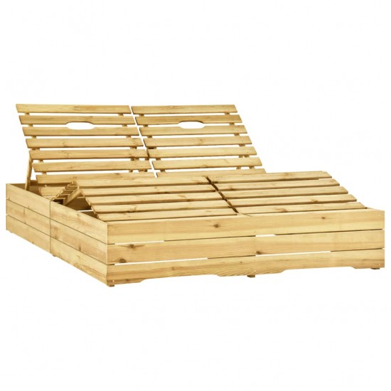 Dvivietis saulės gultas, žaliai impregnuota pušies mediena