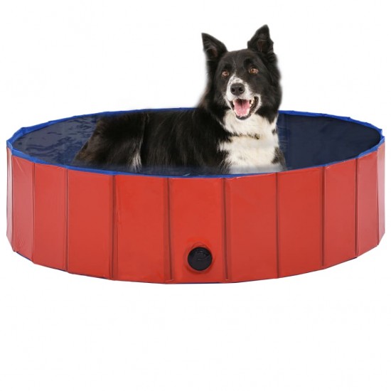 Sulankstomas baseinas šunims, raudonos spalvos, 120x30cm, PVC