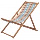 Sulankstoma paplūdimio kėdė, audinys ir medinis rėmas, įv. sp.