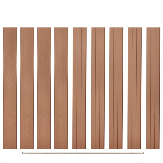 Atsarginės tvoros lentos, 9vnt., rudos, 170cm, WPC