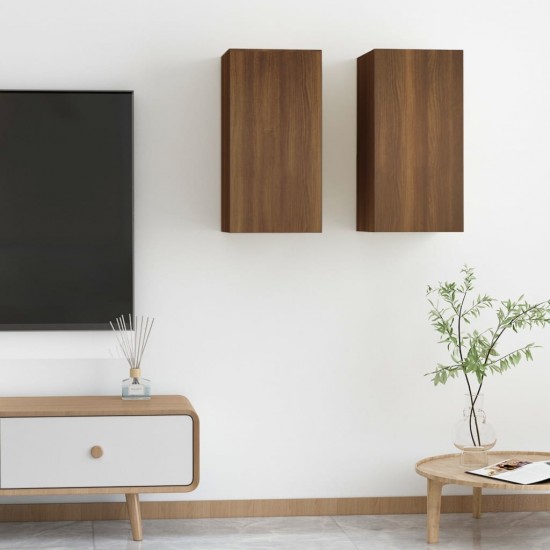 Televizoriaus spintelės, 2vnt., rudos, 30,5x30x60cm, mediena