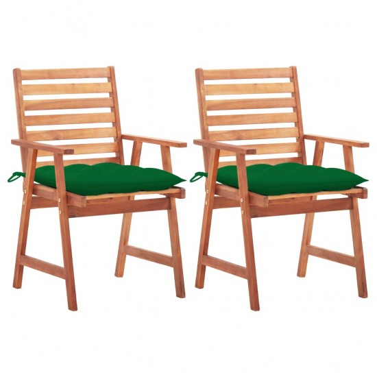 Lauko valgomojo kėdės su pagalvėlėmis, 2vnt., akacijos masyvas