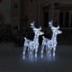 Kalėdiniai elniai, 2vnt., akrilas, 80 šaltų baltų LED