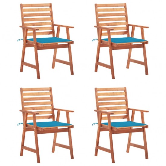 Lauko valgomojo kėdės su pagalvėlėmis, 4vnt., akacijos masyvas