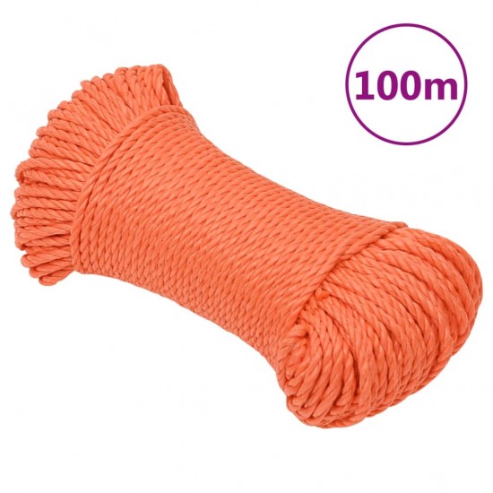 Darbo virvė, oranžinės spalvos, 6mm, 100m, polipropilenas