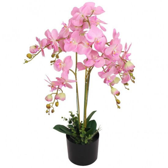 Dirbtinė orchidėja su vazonu, 75 cm, rožinė