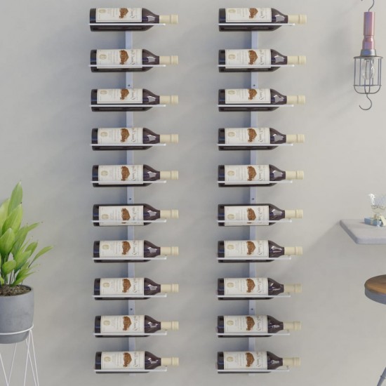Prie sienos montuojami vyno laikikliai, 2vnt., balti, metalas