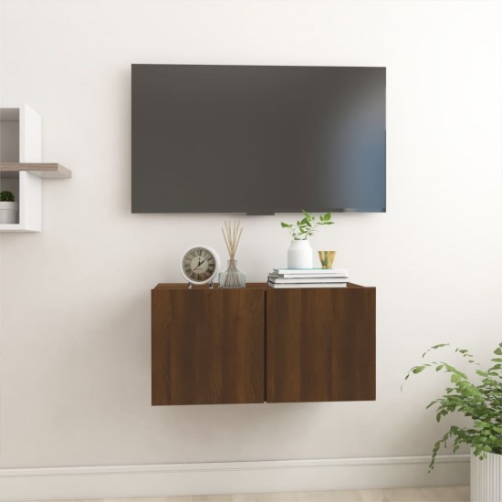 Pakabinama TV spintelė, ruda ąžuolo, 60x30x30cm, mediena