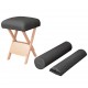 Taburetė masažui, juoda, su 12cm storio sėdyne ir 2 atramomis