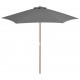 Lauko skėtis su mediniu stulpu, antracito spalvos, 270 cm