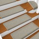Laiptų kilimėliai, 15vnt., šviesiai pilkos spalvos, 65x21x4 cm