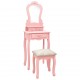 Kosmetinio staliuko rinkinys, rožinis, 50x59x136cm, paulovnija