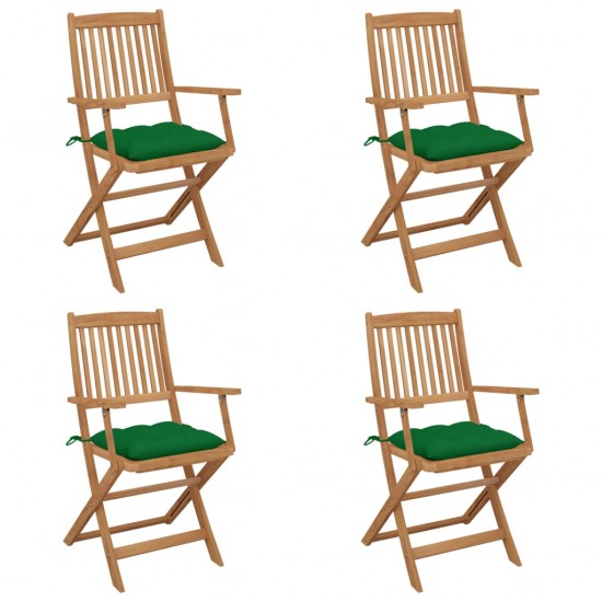 Sulankstomos sodo kėdės su pagalvėmis, 4vnt., akacijos masyvas