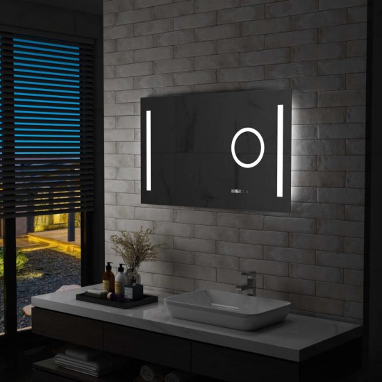 Sieninis vonios kambario veidrodis su LED ir jutikliu, 100x60cm