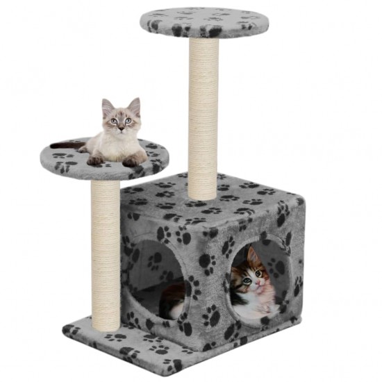 Draskyklė katėms su stovais iš sizalio, 60cm, pilkos sp. pėdut.