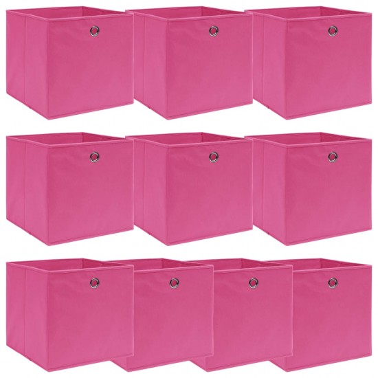 Daiktadėžės, 10vnt., rožinės spalvos, 32x32x32cm, audinys