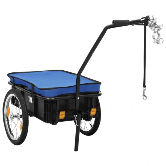 Priekaba dviračiui/vežimėlis, mėlyna, 155x60x83cm, plienas