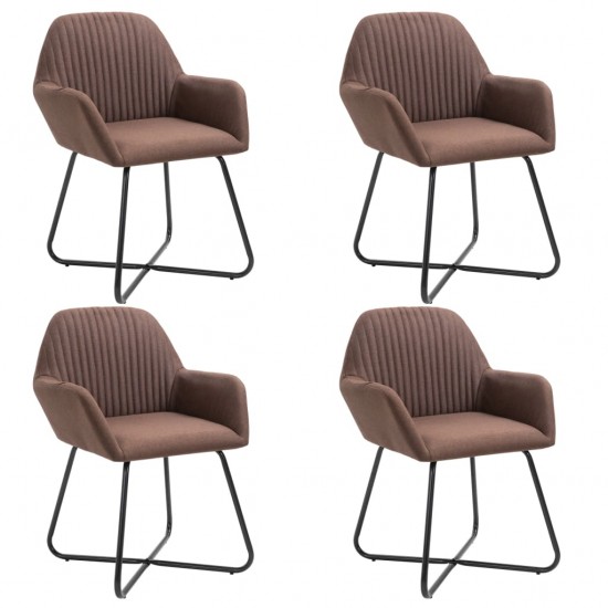 Valgomojo kėdės, 4 vnt., rudos, audinys (2x249810)