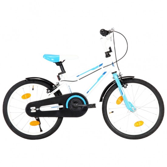 Vaikiškas dviratis, mėlynos ir baltos spalvos, 18 colių