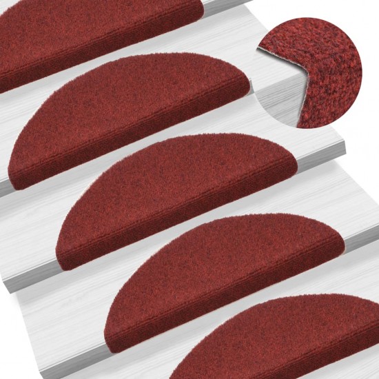Lipnūs laiptų kilimėliai, 15 vnt., 56x17x3 cm, raudoni