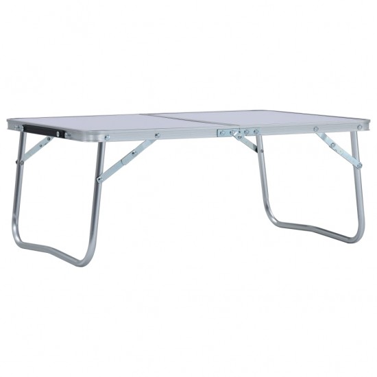 Sulankstomas stovyklavimo stalas, baltas, 60x40cm, aliuminis