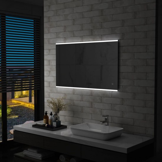 Sieninis vonios kambario veidrodis su LED ir jutikliu, 100x60cm