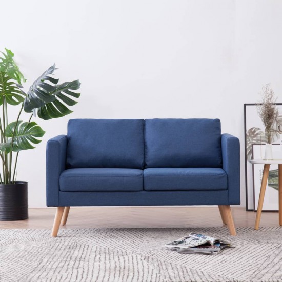 Dvivietė sofa, mėlyna, audinys