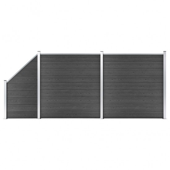 Tvoros segmentų rinkinys, juodos spalvos, 446x(105-186)cm, WPC