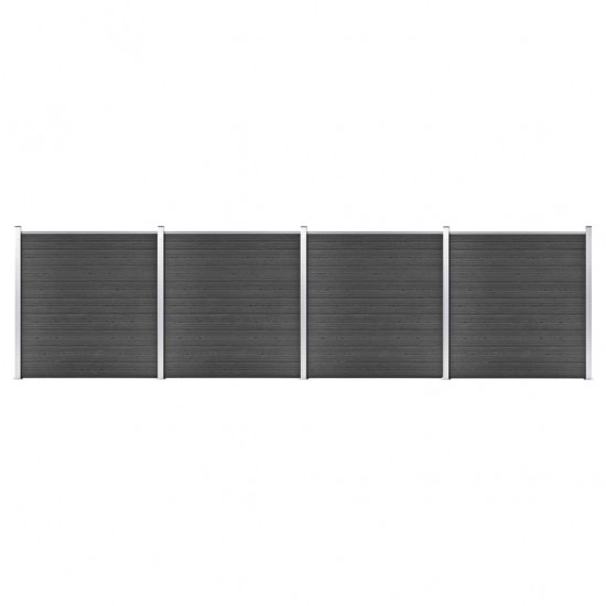 Tvoros segmentų rinkinys, juodos spalvos, 699x186cm, WPC