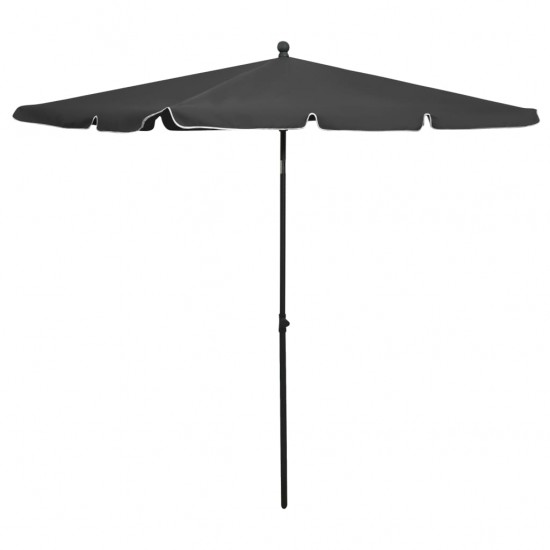 Sodo skėtis nuo saulės su stulpu, antracito spalvos, 210x140cm