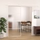 Stumdomos durys, baltos, 90x205cm, ESG stiklas ir aliuminis