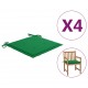 Sodo kėdės pagalvėlės, 4vnt., žalios, 50x50x3cm, audinys