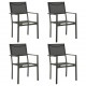Sodo kėdės, 4vnt., juodos/antracito, plienas ir tekstilenas
