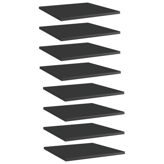 Knygų lentynos plokštės, 8vnt., juodos, 40x40x1,5cm, MDP